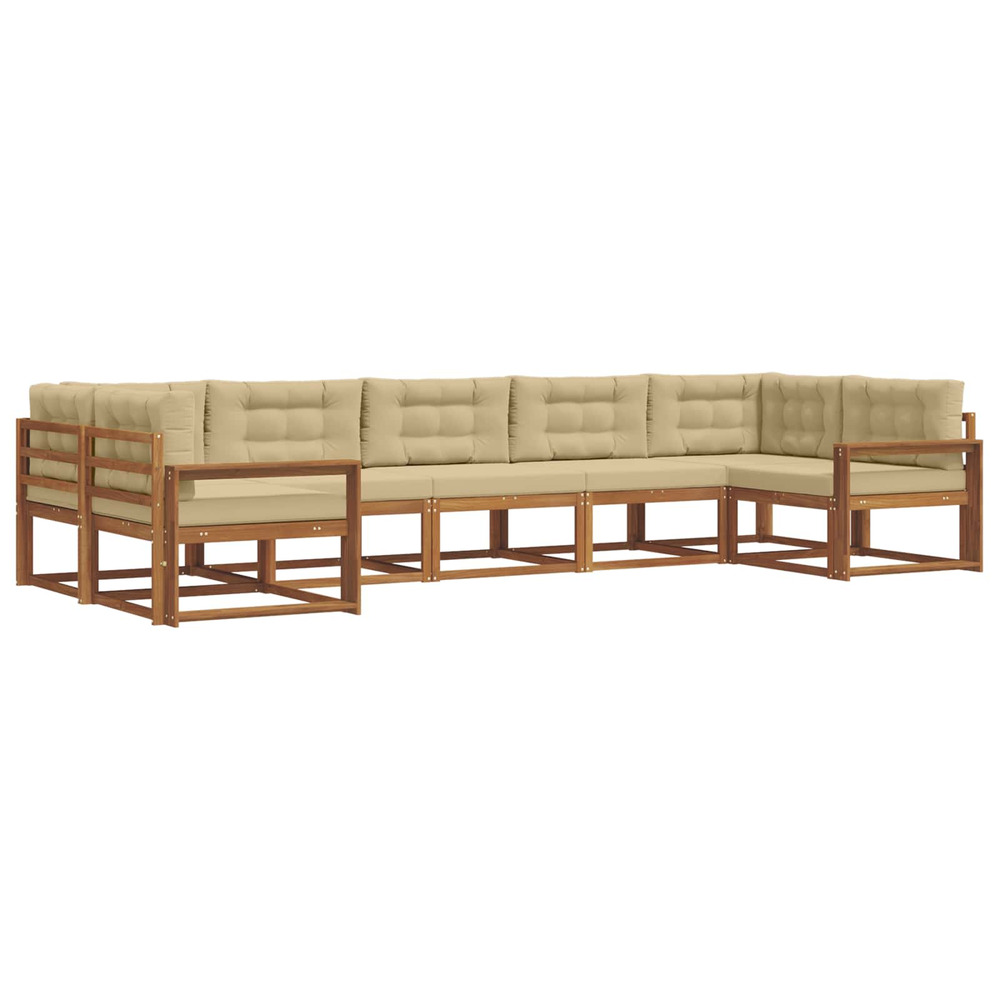 Ensemble de canapés d'extérieur 7 pcs naturel et beige