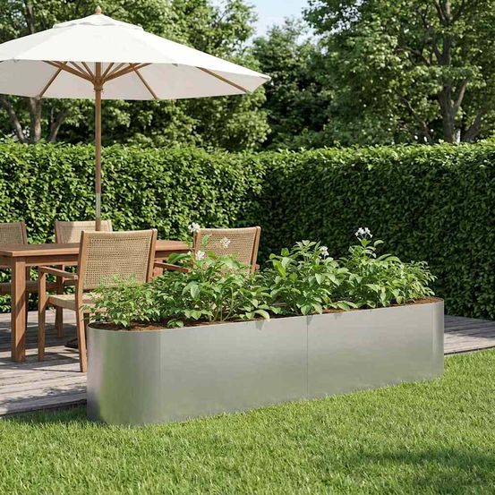Carré potager surélevé acier galvanisé jardinage extérieur enracinement profond 200x40cm