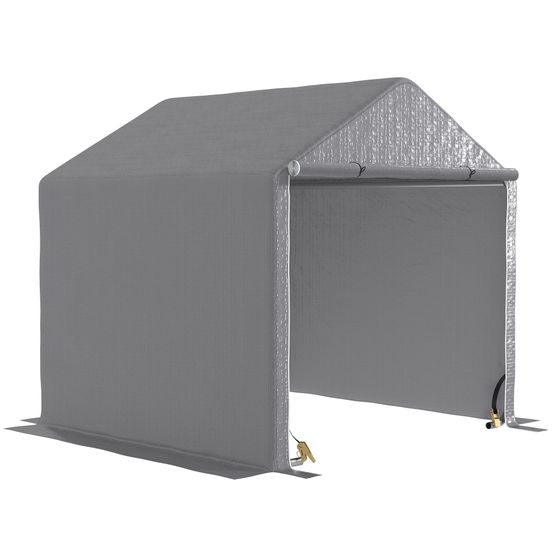 Abri vélo moto extérieur toile pe imperméable porte zippée 200x200x200cm gris - comfortxl outdoor living