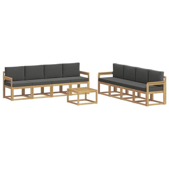 Ensemble de canapés d'extérieur 9 pc blanc et anthracite
