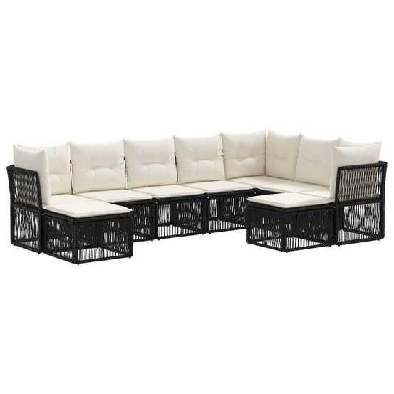 Ensemble de canapé de jardin 9 pc noir polyrotin