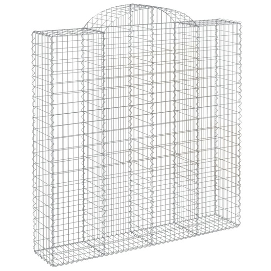 Panier de gabions arqué 200x50x200/220 cm fer galvanisé