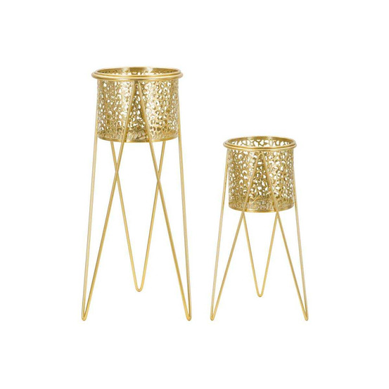 Support à plantes en métal glod (lot de 2)