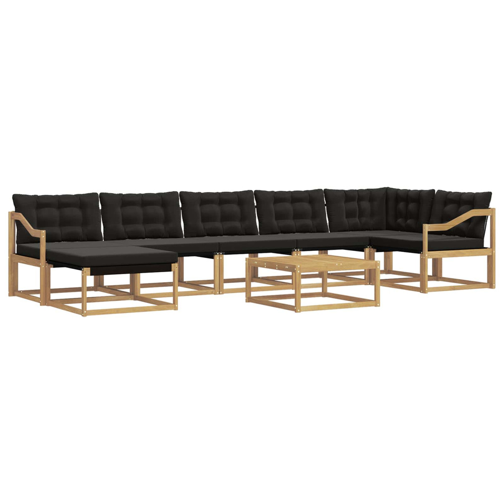 Ensemble de canapés d'extérieur 8 pcs blanc et noir