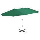 Parasol d'extérieur et mât en aluminium 460 x 270 cm vert