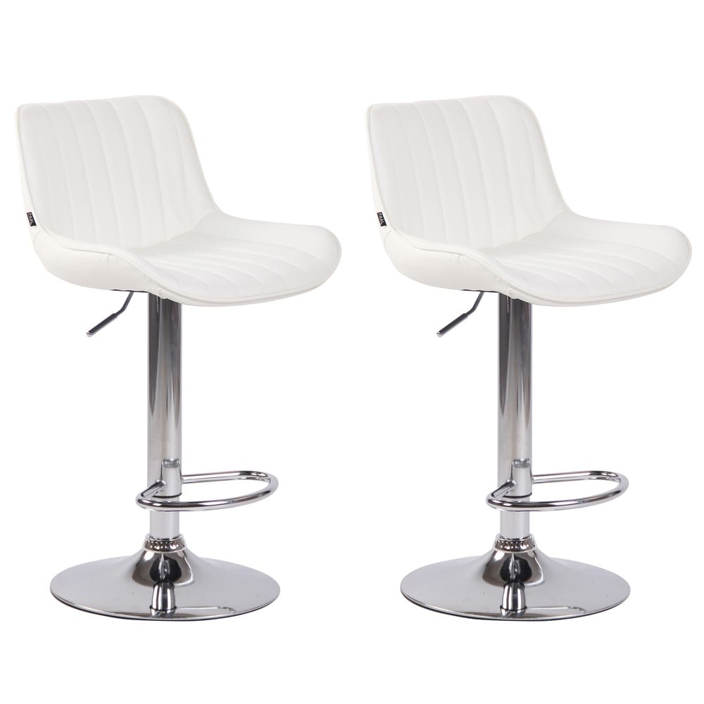 Lot de 2 tabourets de bar lentini simili cuir chromé