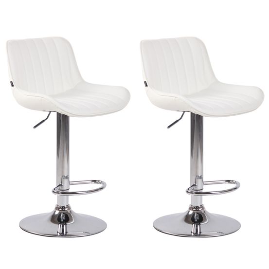 Lot de 2 tabourets de bar lentini simili cuir chromé