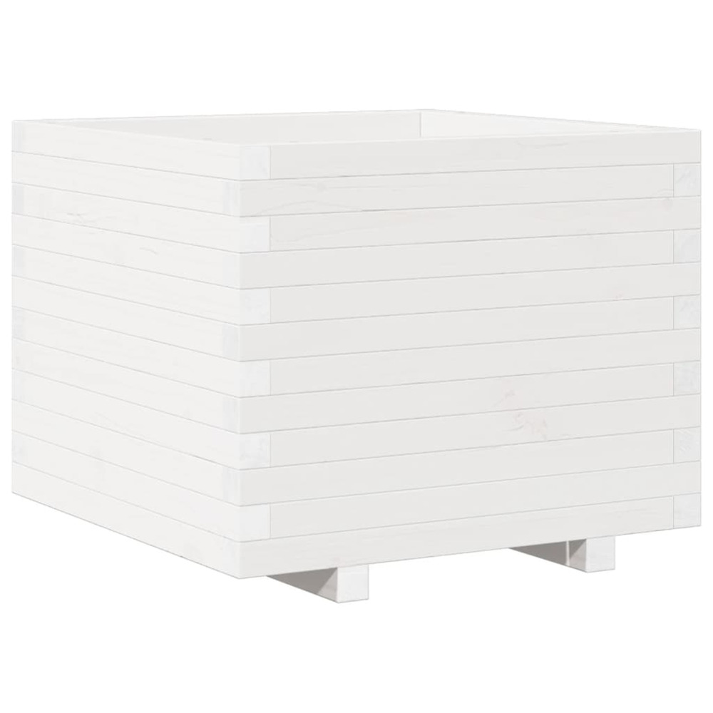 Jardinière d'extérieur blanc 60x60x49,5 cm bois de pin massif