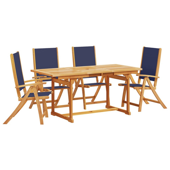 Ensemble à manger de jardin 5pcs bois d'acacia solide textilène