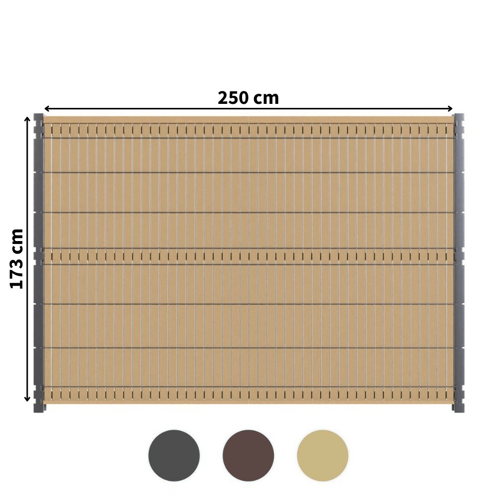 Kit occultation composite - l2,5 x h1,73m - couleur : beige - haute resistance - occultant pour grillage rigide