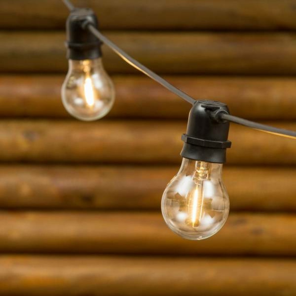 Guirlande guinguette extérieure basse tension 5m 10 led e27 a60 filament blanc chaud 36v prolongeable lotti