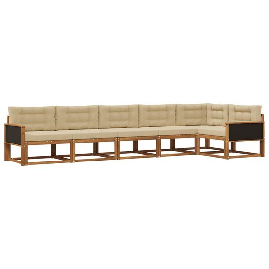 Ensemble de canapés d'extérieur 6 pc naturel et beige