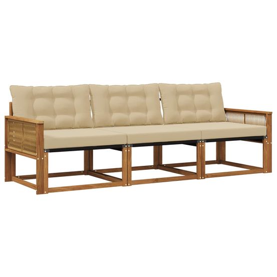 Ensemble de canapés d'extérieur 3 pc naturel et beige