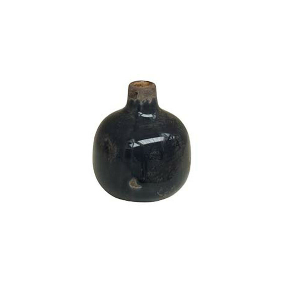 Vase céramique gris foncé 9x9cm