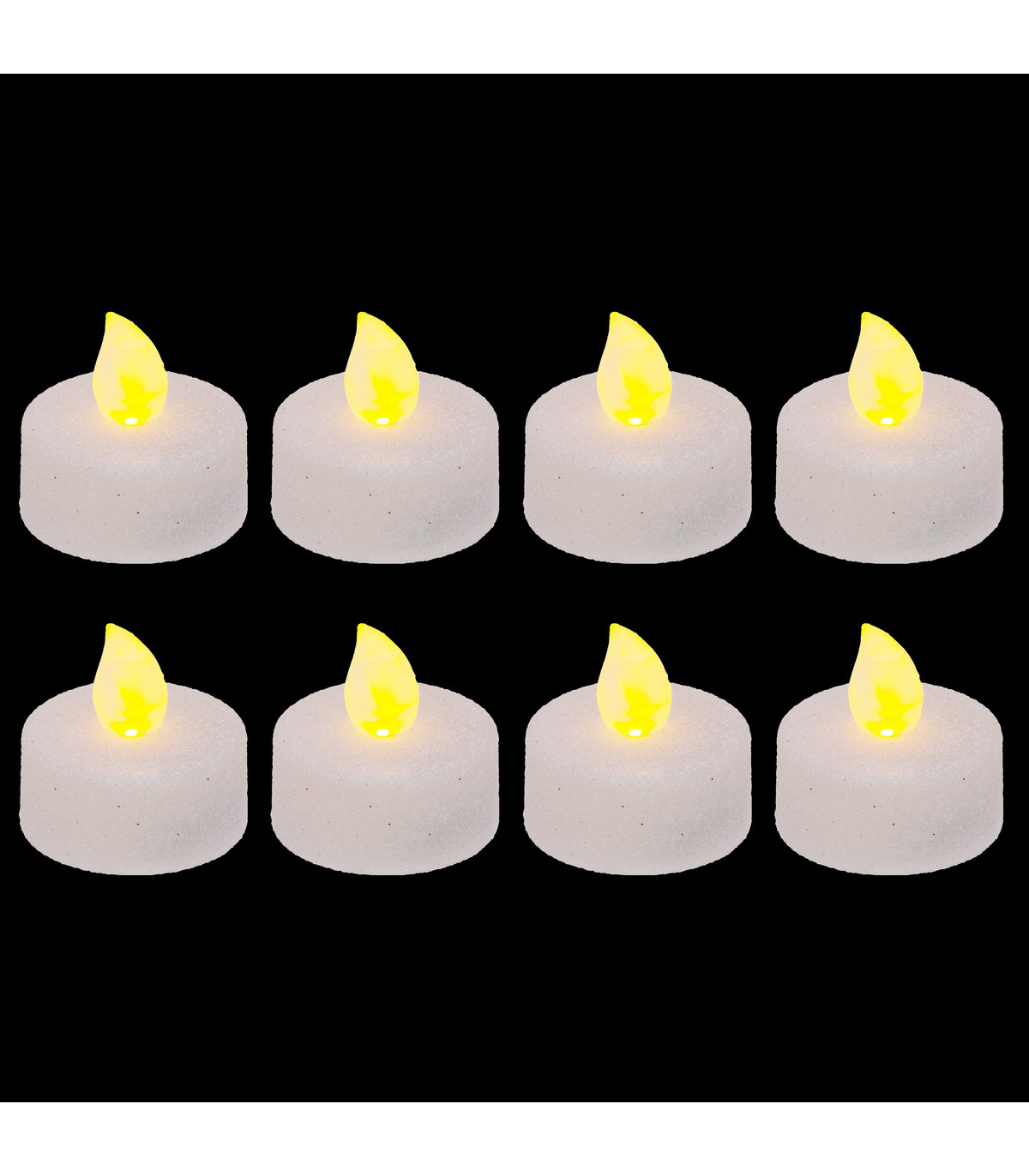 Set 8 bougies lumineuses à led blanc pailleté d 4 cm