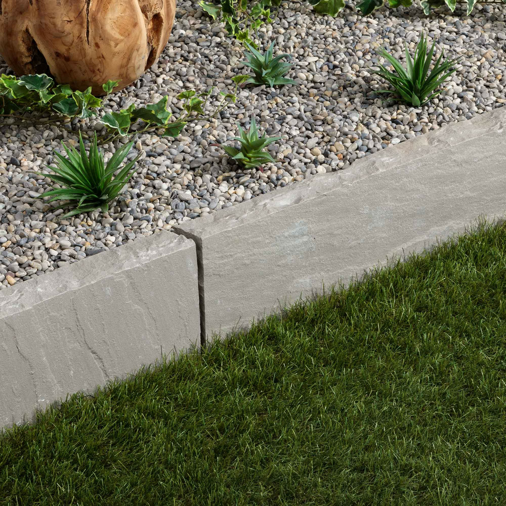 Bordure de jardin grès kandla gris 100x20x8 cm (à l'unité) - ro'ma nature