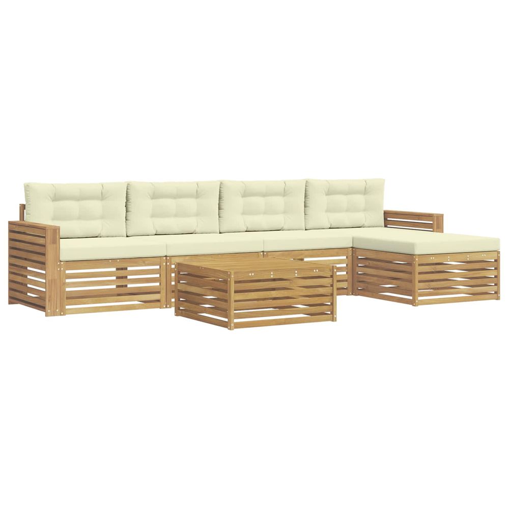 Ensemble de canapés d'extérieur 6 pc blanc et crème polyester
