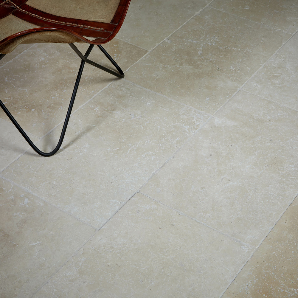 Carrelage travertin beige clair 61x40,6x1,2 cm - intérieur et extérieur (lot de 1,24 m² soit 5 dalles) - ro'ma nature