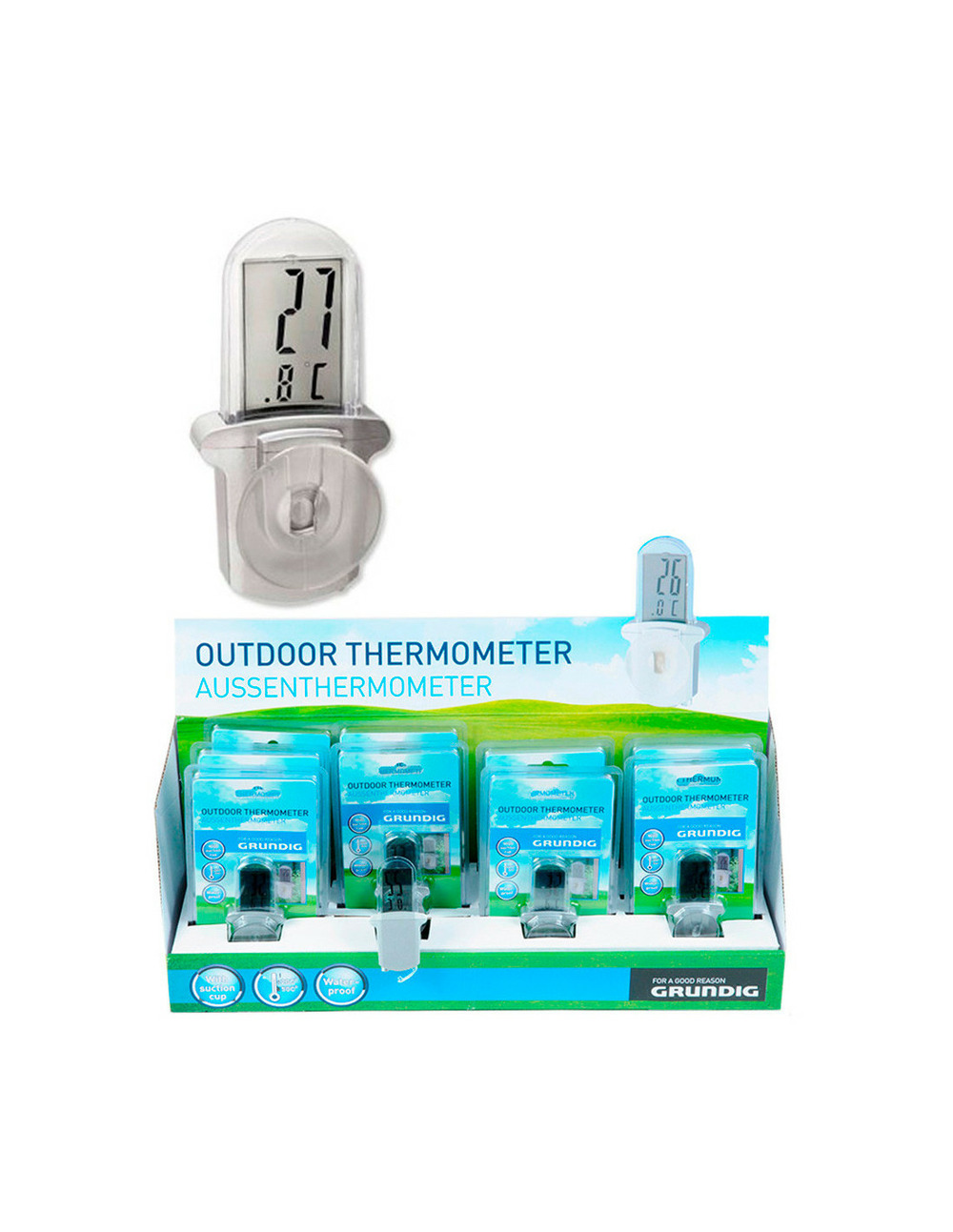 Thermomètre extérieur numérique avec ventouse