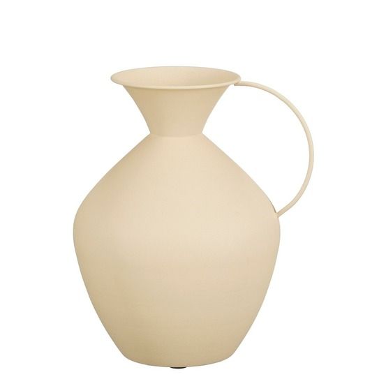 Mica decorations gyge vase - l26 x l22 x h31 cm - métal - blanc cassé