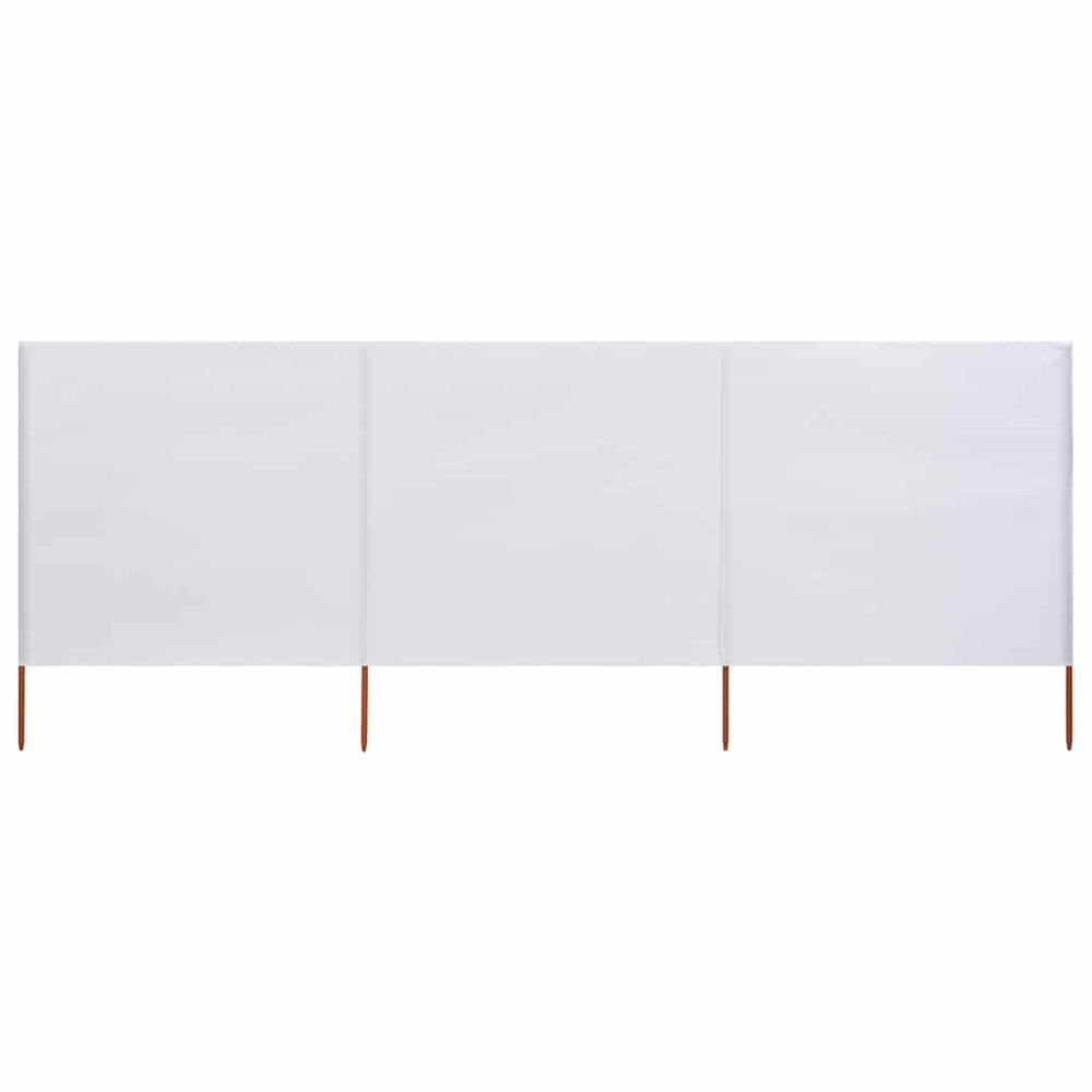 Paravent 3 panneaux tissu 400 x 80 cm blanc sable