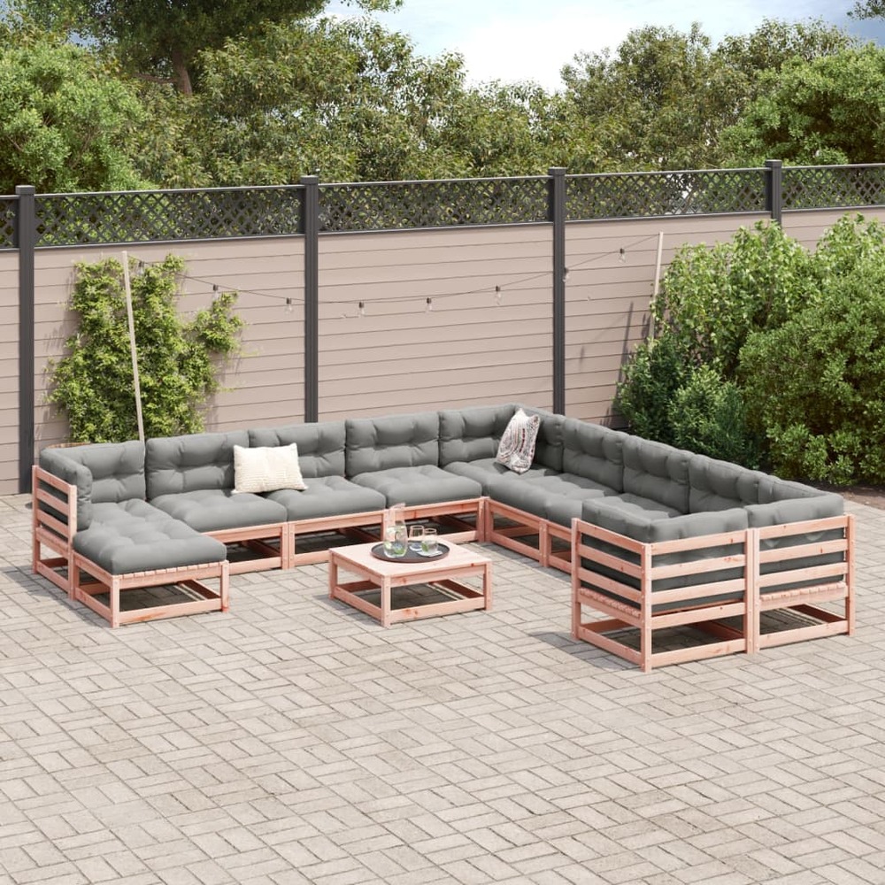 Salon de jardin 12 pcs bois massif sapin de douglas