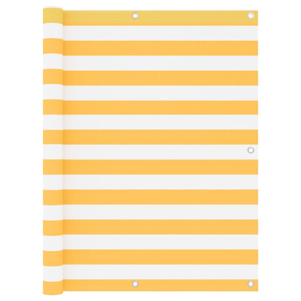 Écran de balcon blanc et jaune 120x400 cm tissu oxford
