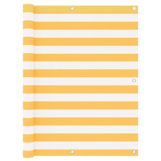 Écran de balcon blanc et jaune 120x400 cm tissu oxford