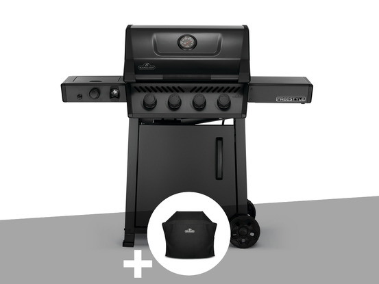 Barbecue à gaz phantom freestyle 425 sib noir mat 4 brûleurs + housse de protect