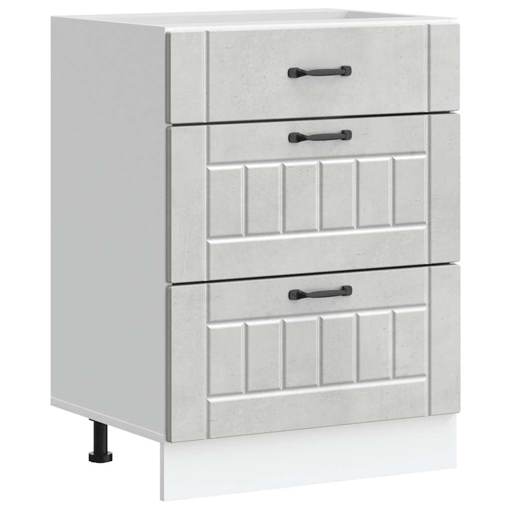 Armoire de cuisine lucca gris béton bois ingénierie