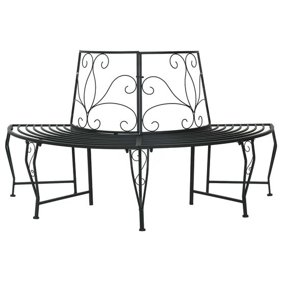 Banc d'arbre 4-nombre de places 160 x 80 x 89 cm acier noir