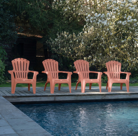 Lot de 4 fauteuils adirondack terracotta