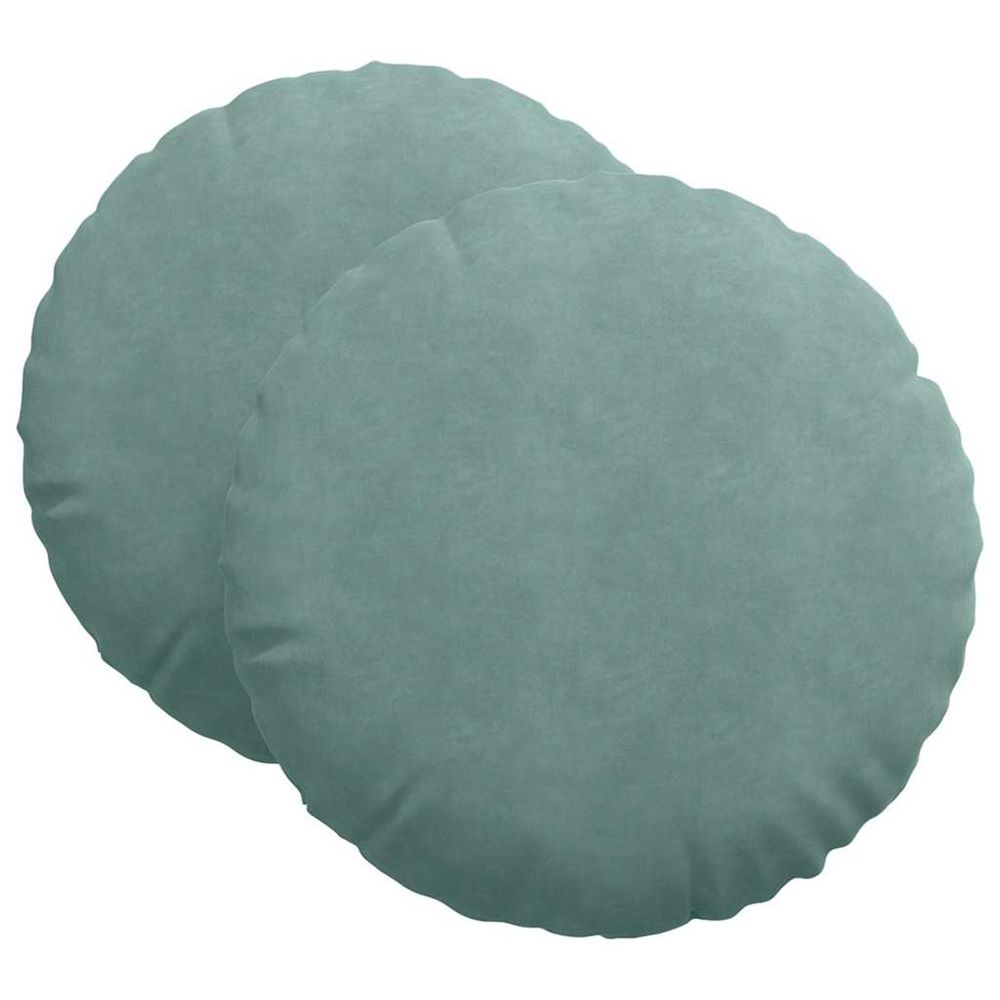 Coussins de siège 2 pcs vert mer ø 40 x 13 cm velours