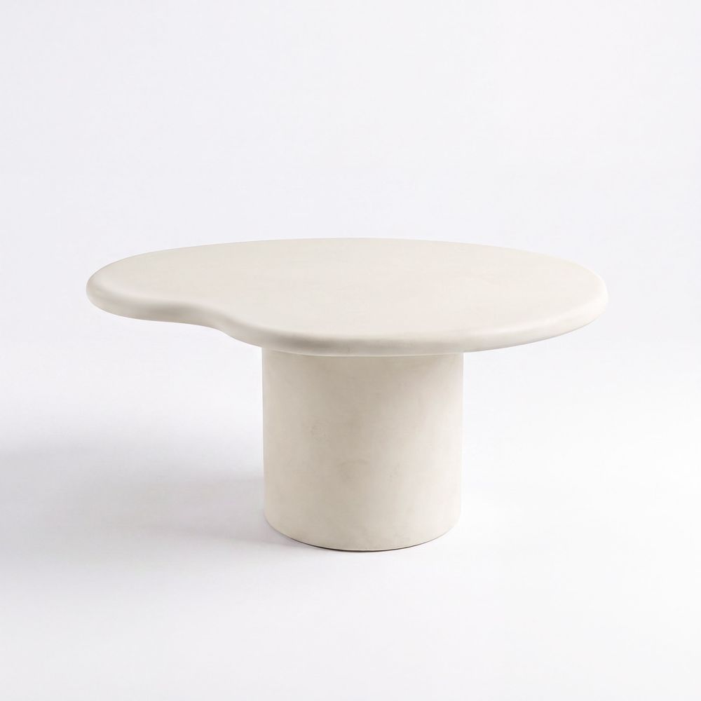 Anafi-table basse organique écrue en fibre d'argile effet béton 87 cm