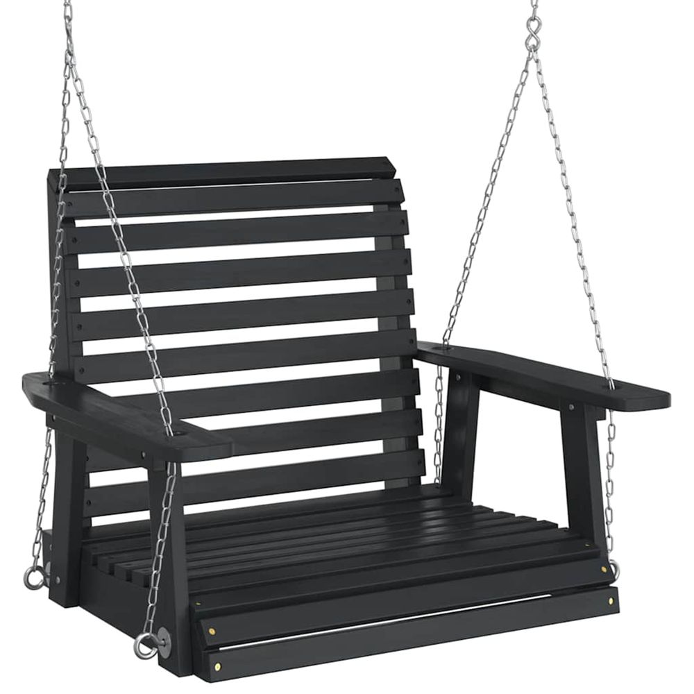 Chaise balançoire de jardin chaînes en métal bois massif sapin