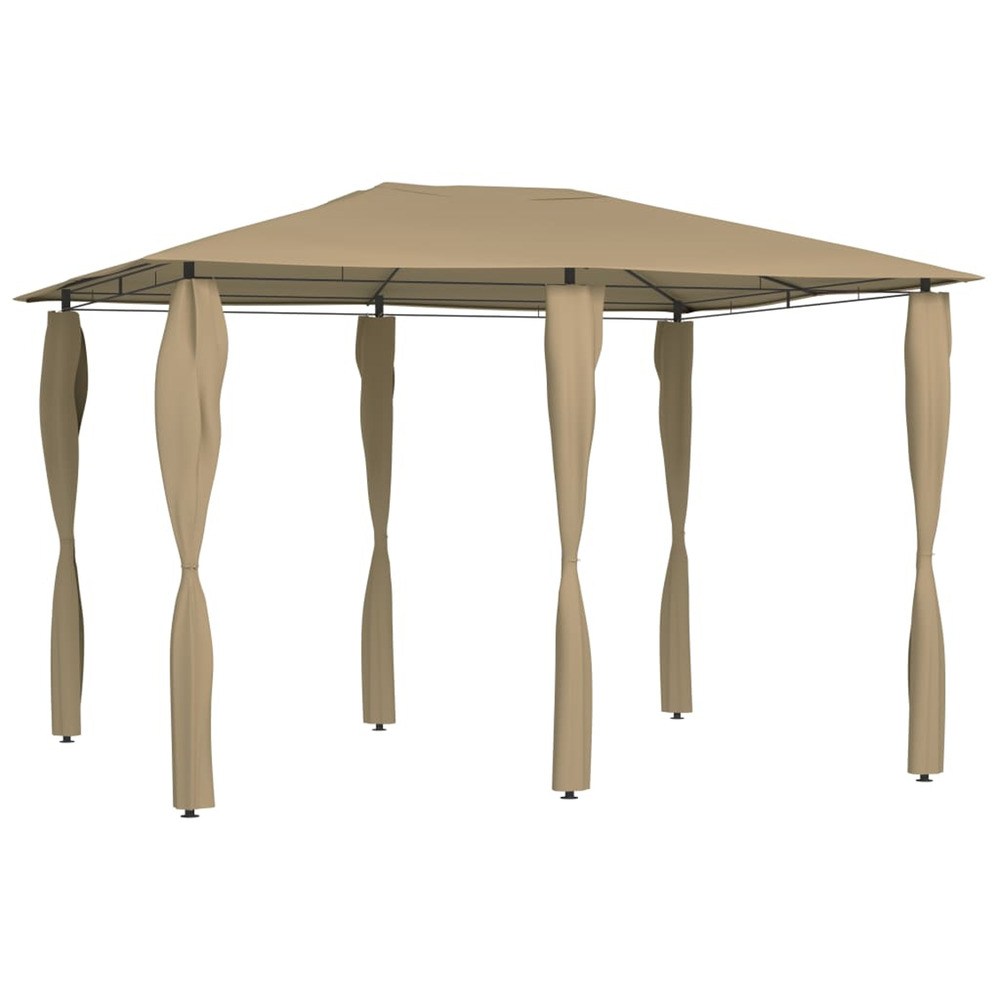 Belvédère avec revêtement de poteaux 3x4x2,6 m taupe 160 g/m²