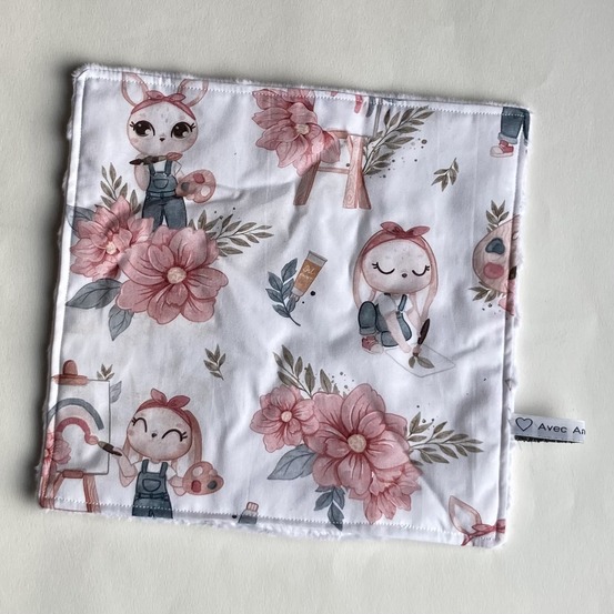 Tapis pour gamelle - lapin peintre