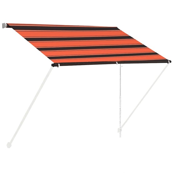 Auvent rétractable 100x150 cm orange et marron