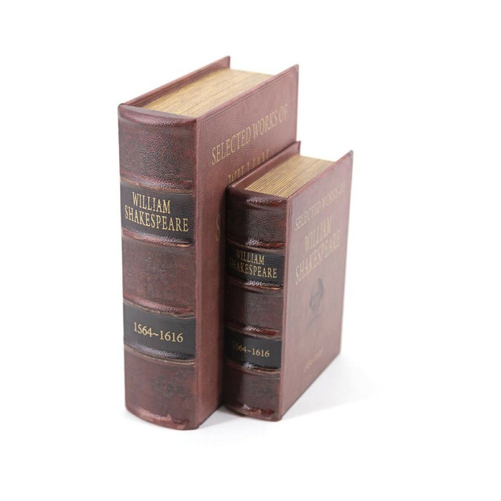 Livre william shakespeare carton similicuir carton rouge - décoration d'autrefois