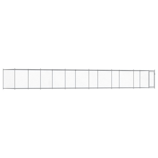 Cage pour chien avec porte gris 12x2x1,5 m acier galvanisé