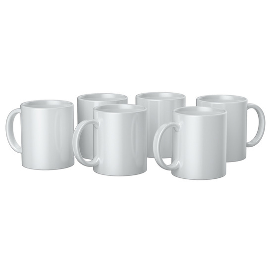 6 mugs céramique à customiser blanc 340 ml - cricut