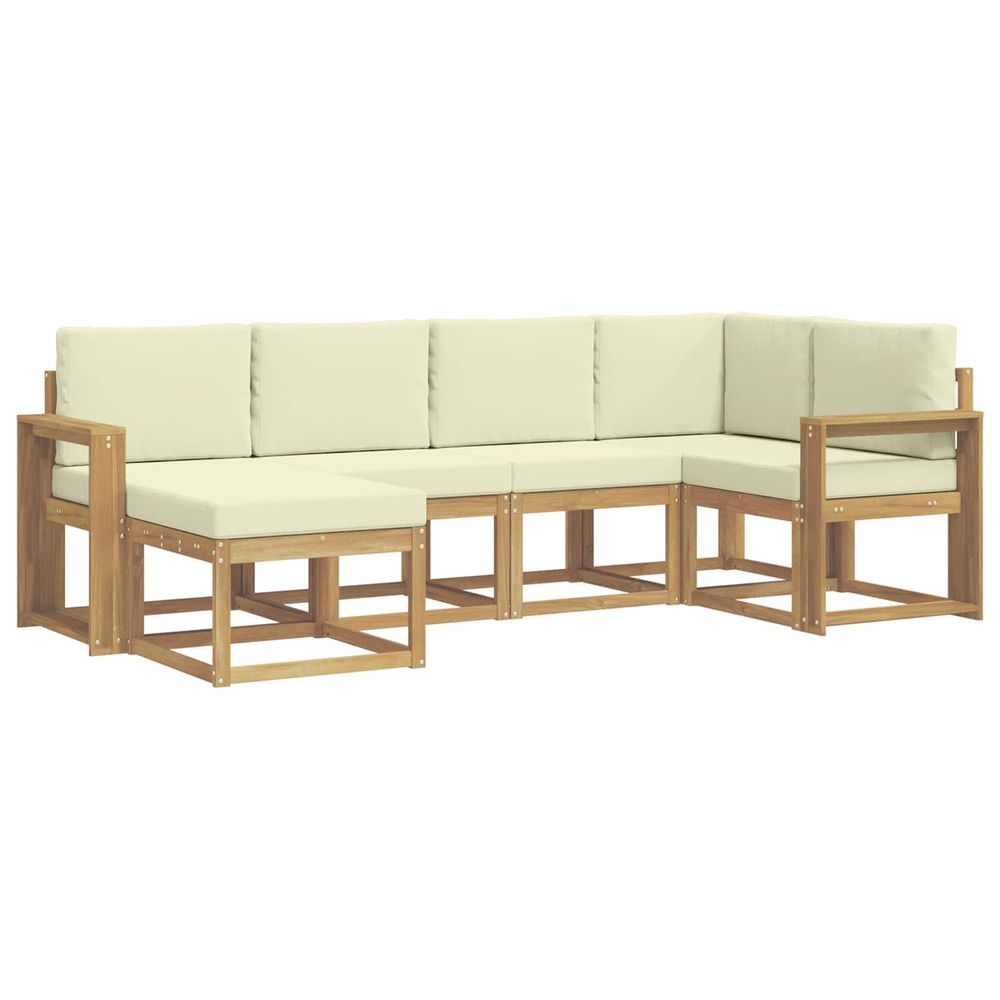 Ensemble de canapés d'extérieur 6 pc blanc et crème polyester