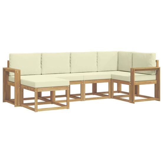 Ensemble de canapés d'extérieur 6 pc blanc et crème polyester