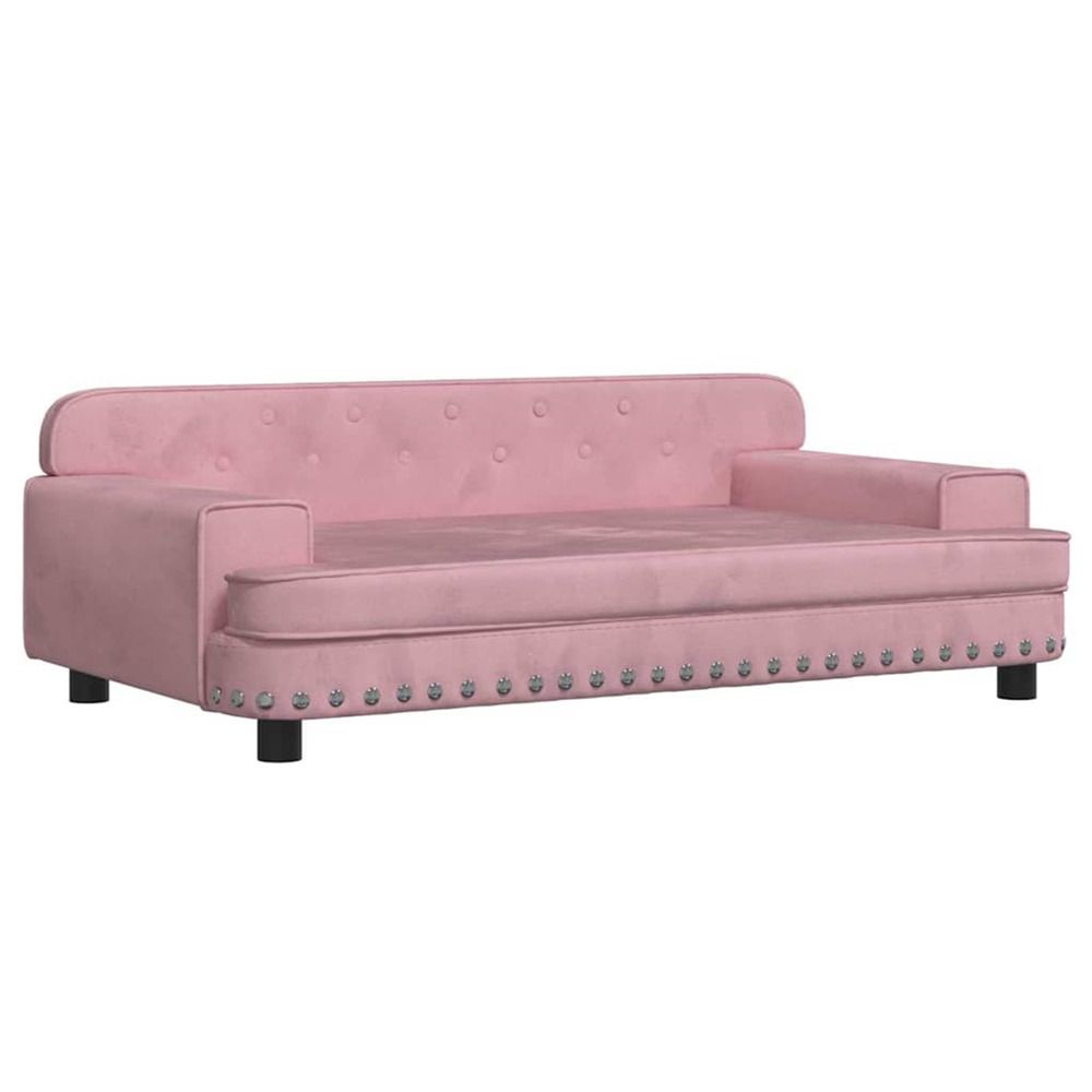 Lit pour chien rose 90x53x30 cm velours