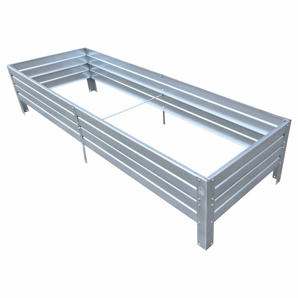 Carré potager surélevé en acier galvanisé 150 x 50 x 20 cm, 150 l, tôle 1 mm