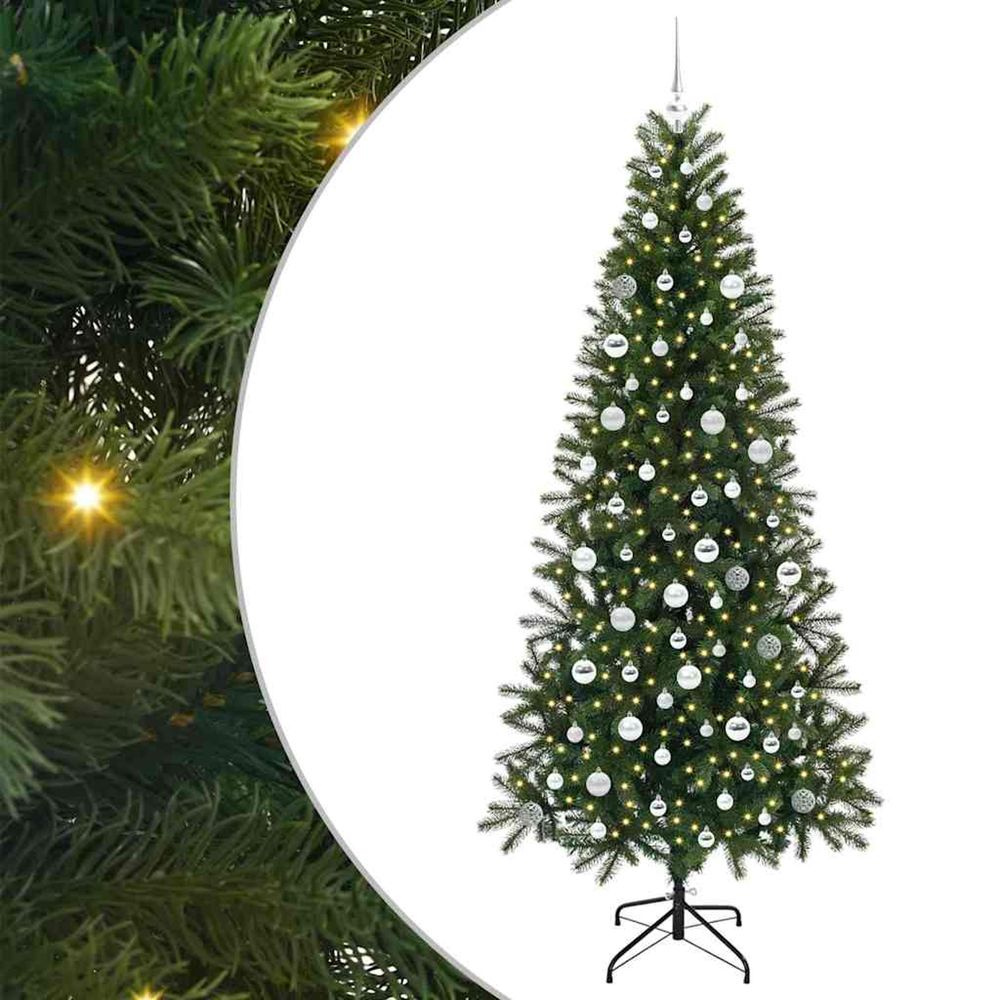 Sapin de noël artificiel vert 210 cm pe et pvc