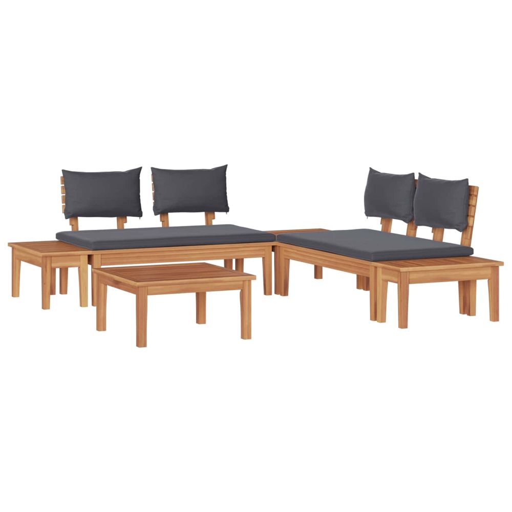 Ensemble de canapé de jardin 3 pc marron et gris