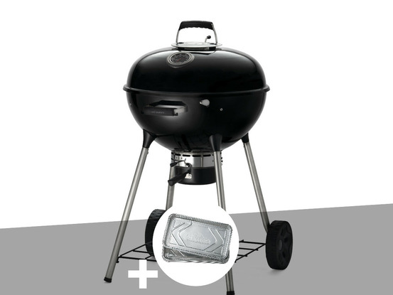 Barbecue à charbon kettle premium 57 cm + lot de 5 grandes lechefrites