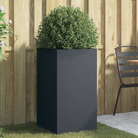 Jardinière anthracite 42x38x75 cm acier