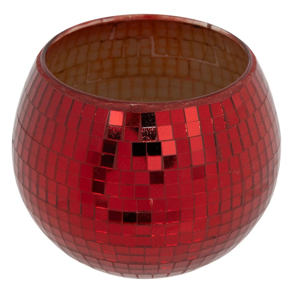 Photophore boule disco d.10cm verre assorti